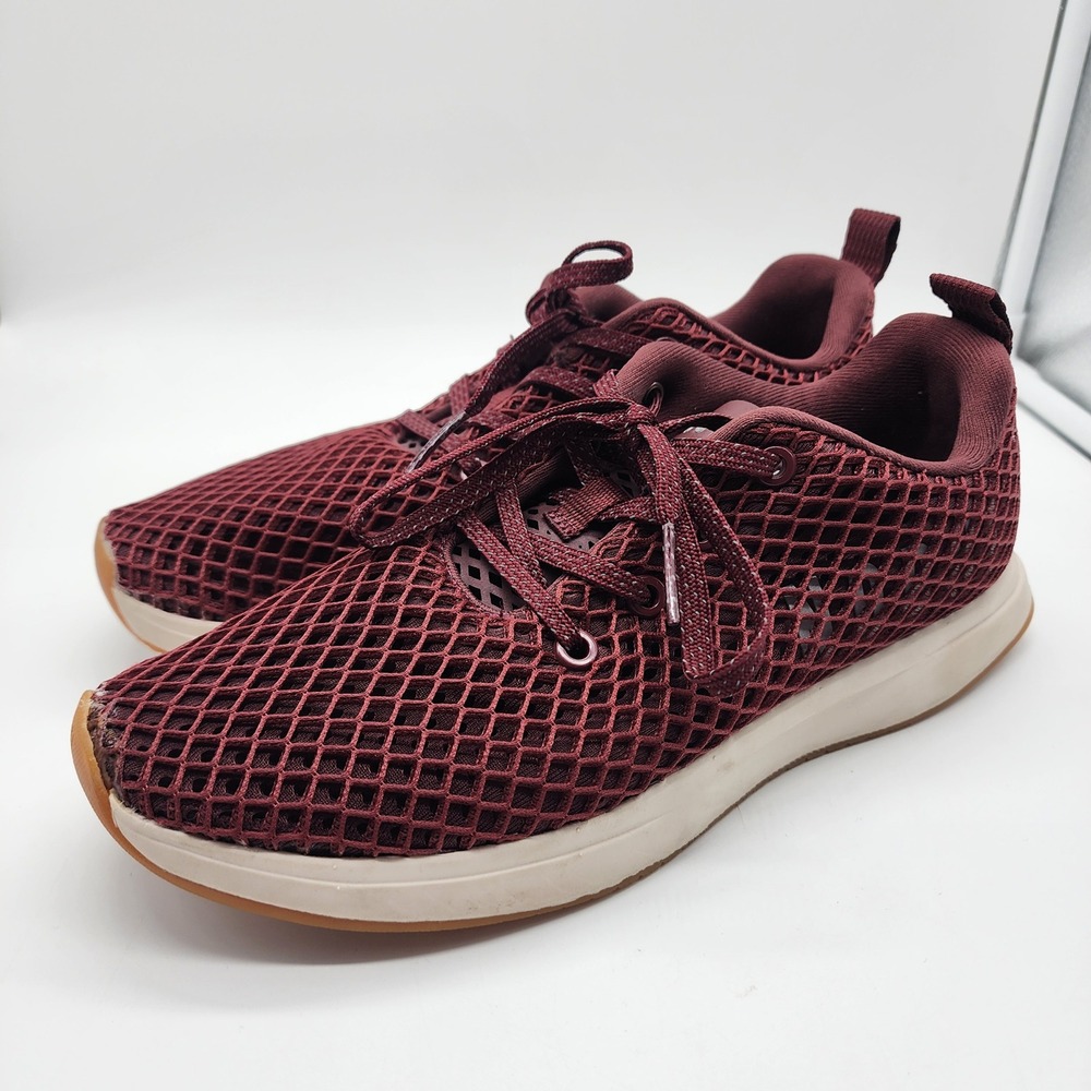 NOBULL Mesh Runner Shoes Women's 9 Men's 7.5 Burgundy Running Training Sneakers